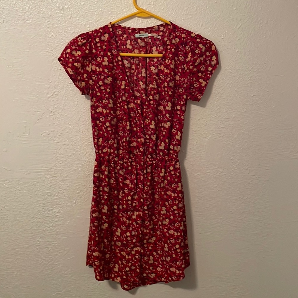 Red floral dress